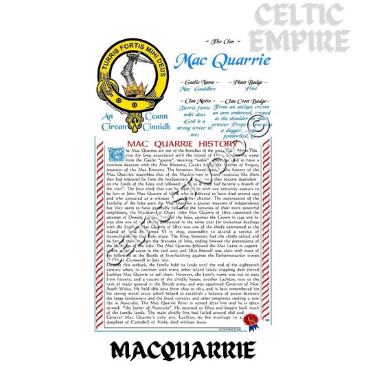 MacQuarrie Scottish Family Clan History