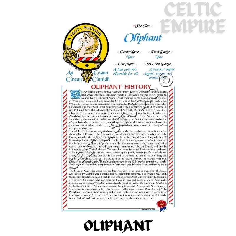 Oliphant Scottish Family Clan History