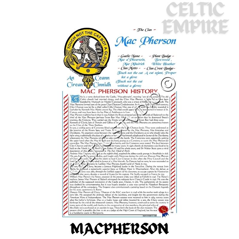 MacPherson Scottish Family Clan History