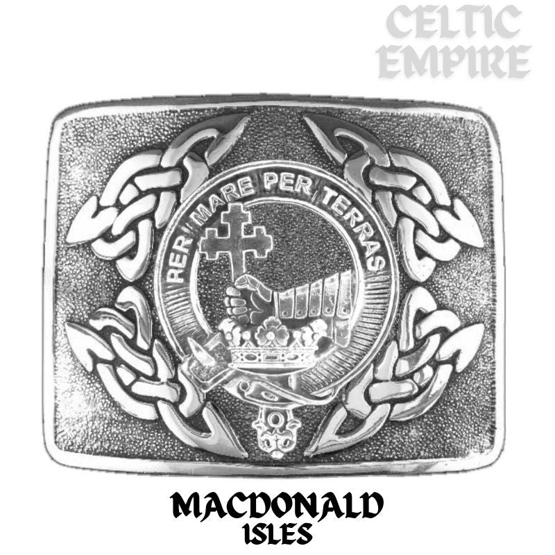 MacDonald Isles Family Clan Crest Interlace Kilt Belt Buckle