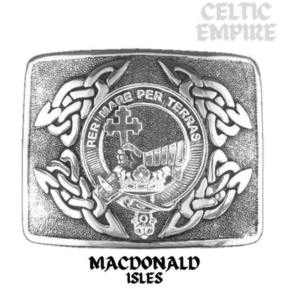 MacDonald Isles Family Clan Crest Interlace Kilt Belt Buckle