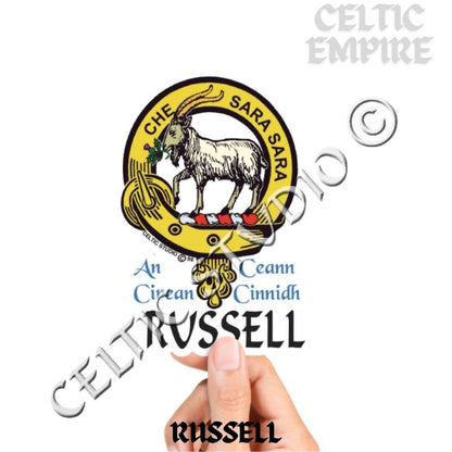 Russell (Goat) Family Clan Crest Decal | Custom Scottish Heritage Car & Laptop Stickers
