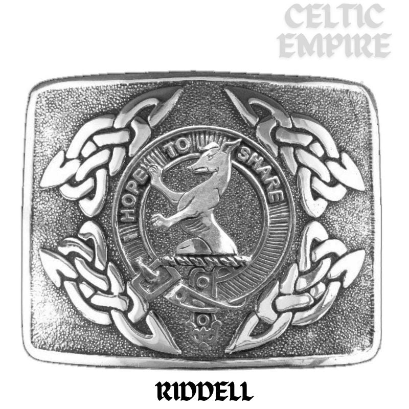Riddell Family Clan Crest Interlace Kilt Belt Buckle