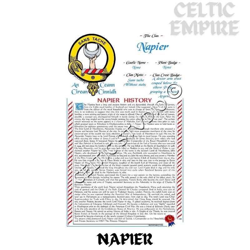 Napier Scottish Family Clan History