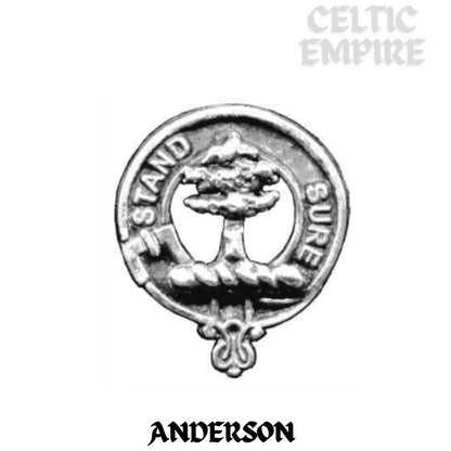 Anderson Family Clan Crest Iona Bar Brooch - Sterling Silver