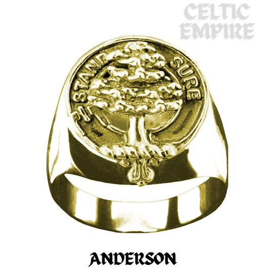 Anderson Scottish Family Clan Crest Ring   ~  Sterling Silver and Karat Gold