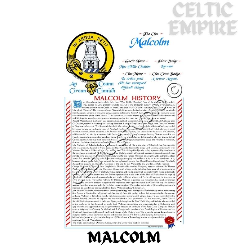 Malcolm Scottish Family Clan History