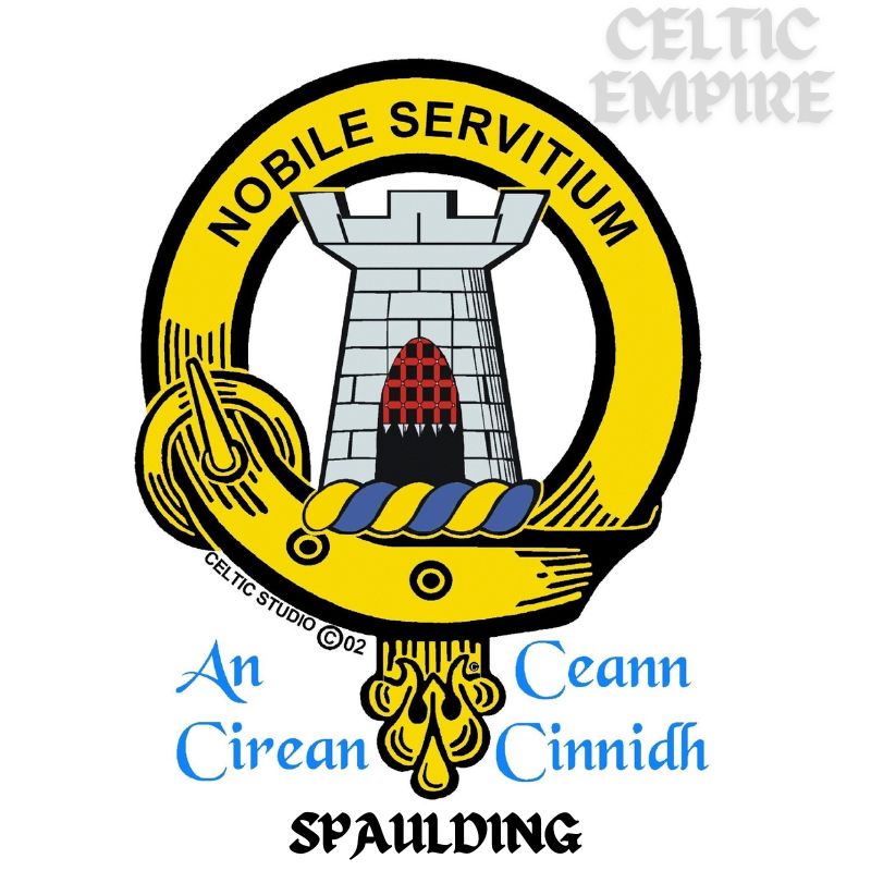Spaulding Family Clan Crest Interlace Drop Pendant