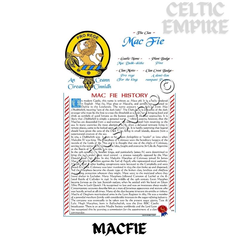 MacFie Scottish Family Clan History
