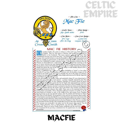 MacFie Scottish Family Clan History