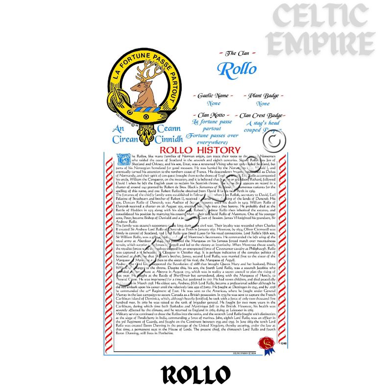 Rollo Scottish Family Clan History