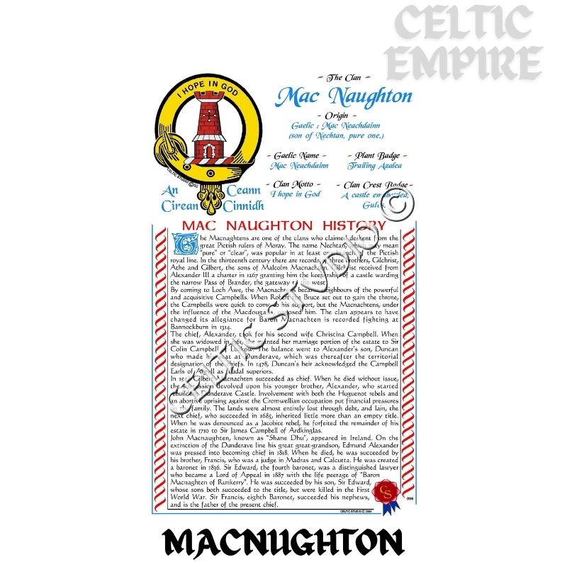 MacNaughton Scottish Family Clan History