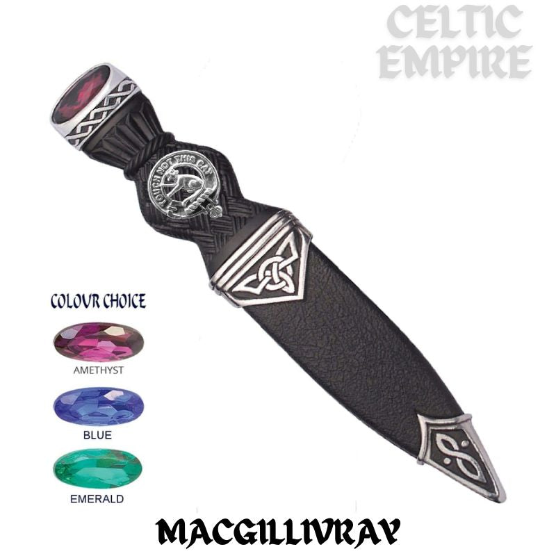 MacGillivray Interlace Family Clan Crest Sgian Dubh, Scottish Knife