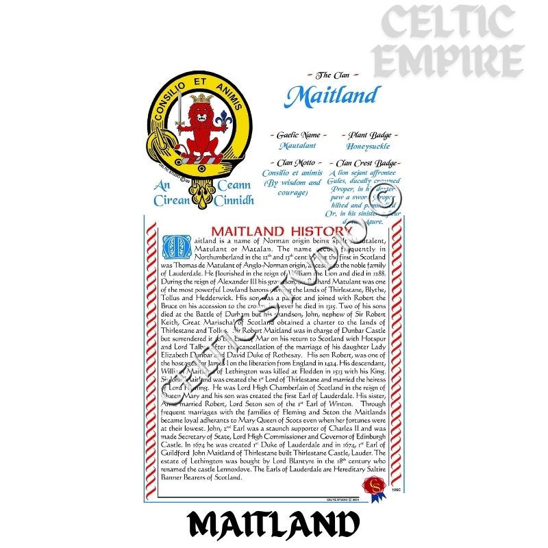 Maitland Scottish Family Clan History