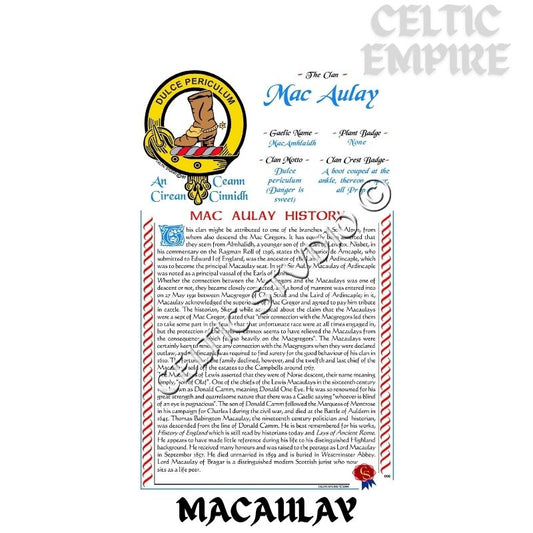 MacAulay Scottish Family Clan History
