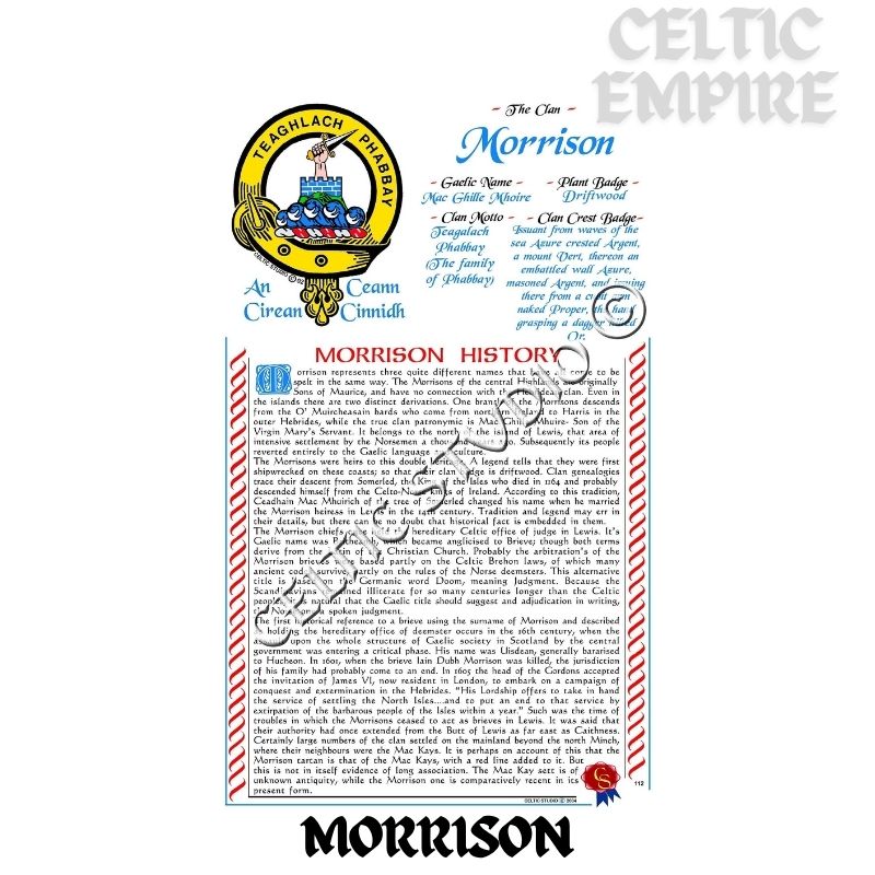 Morrison Scottish Family Clan History