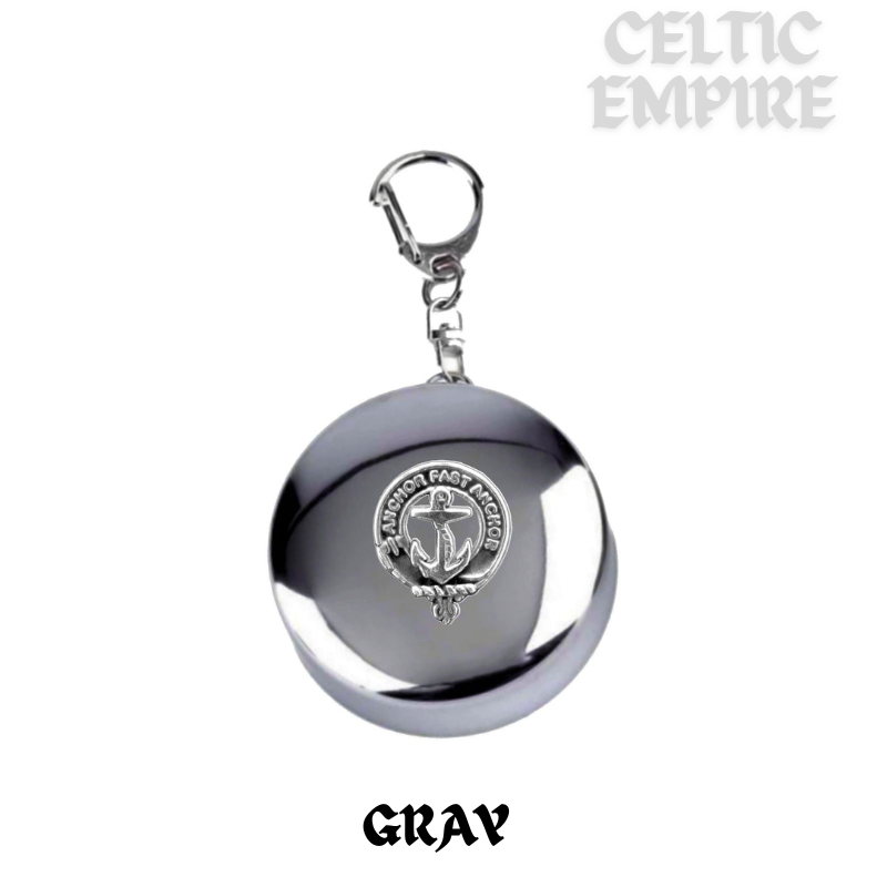 Gray Scottish Family Clan Crest Folding Cup Key Chain