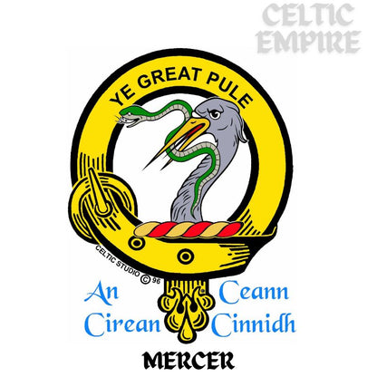 Mercer Family Clan Crest Scottish Cap Badge Sterling Silver