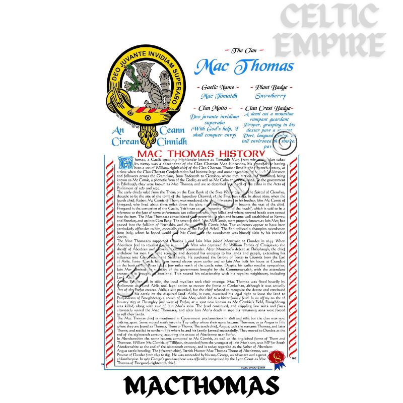 MacThomas Scottish Family Clan History