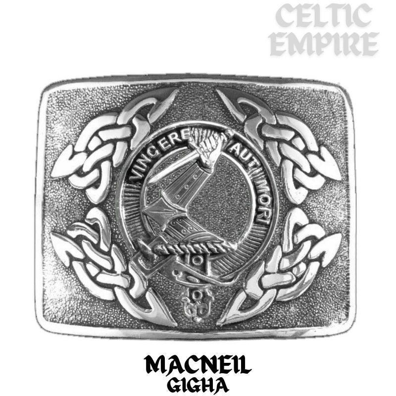 MacNeill Gigha & Colonsay Family Clan Crest Interlace Kilt Belt Buckle