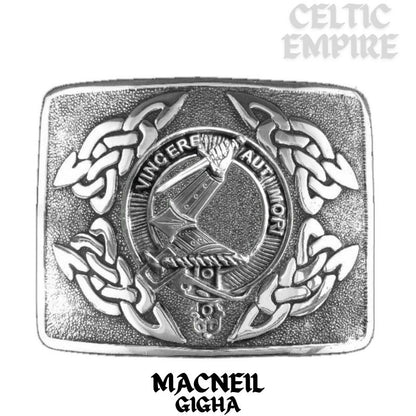 MacNeill Gigha & Colonsay Family Clan Crest Interlace Kilt Belt Buckle