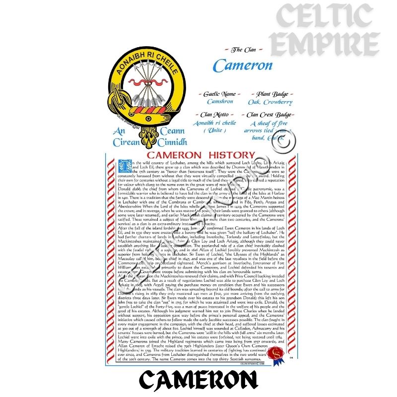Cameron Scottish Family Clan History