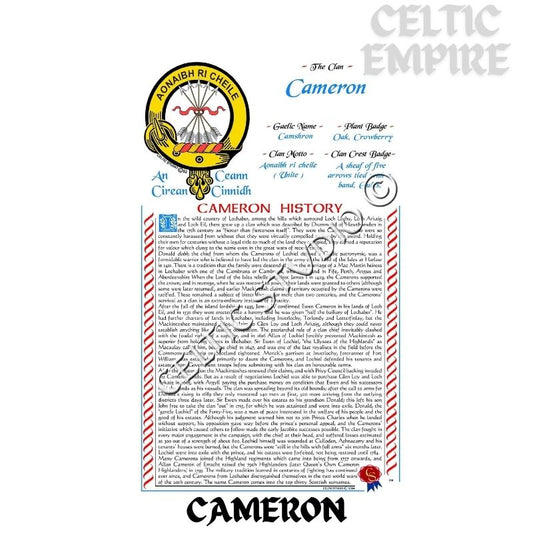 Cameron Scottish Family Clan History