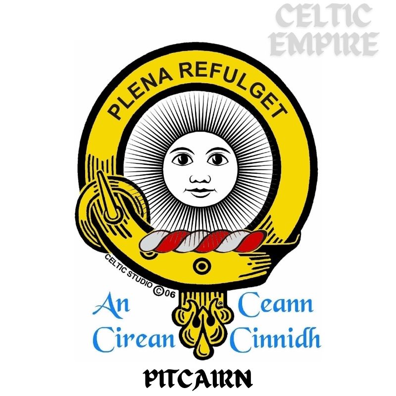 Pitcairn Family Clan Crest Badge Glass Beer Mug