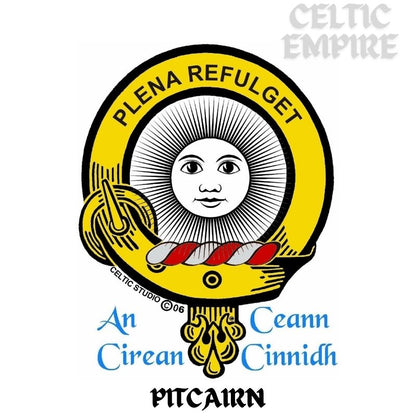 Pitcairn Family Clan Crest Badge Glass Beer Mug