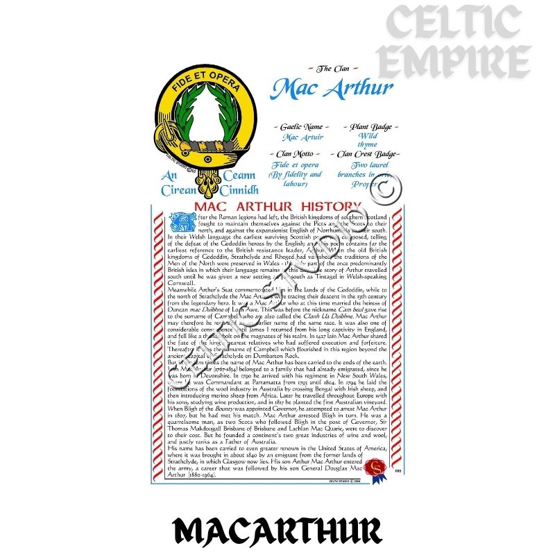 MacArthur Scottish Family Clan History