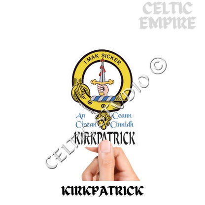 Kirkpatrick Family Clan Crest Decal | Custom Scottish Heritage Car & Laptop Stickers