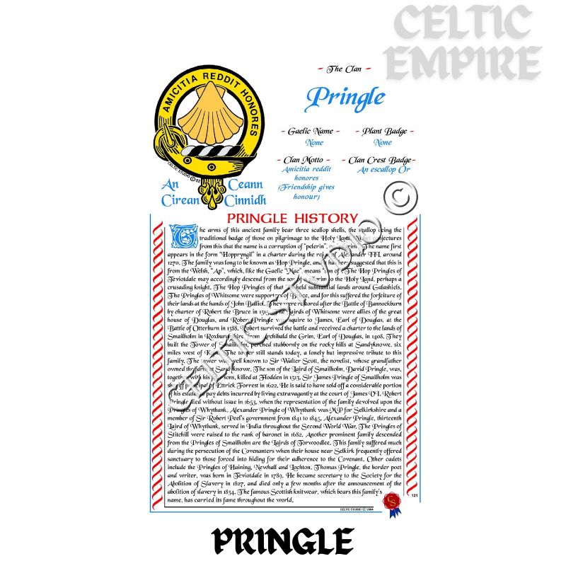 Pringle Scottish Family Clan History