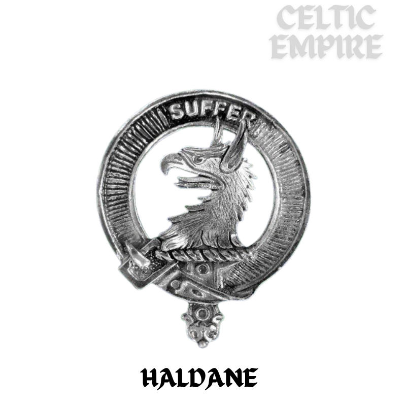 Haldane Family Clan Crest Celtic Cross Pendant Scottish