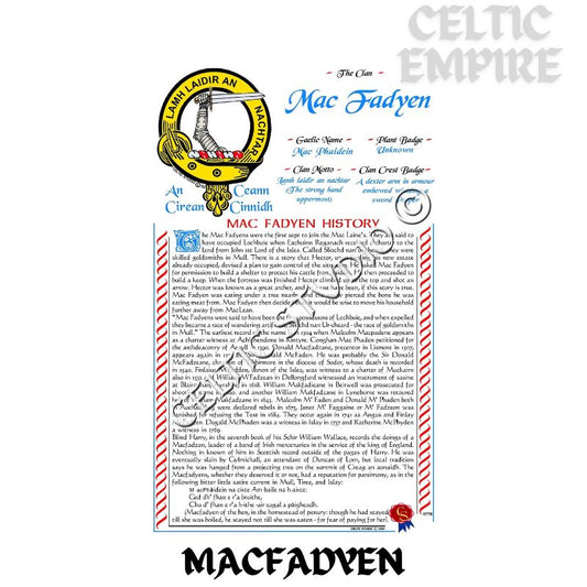 MacFadyen Scottish Family Clan History