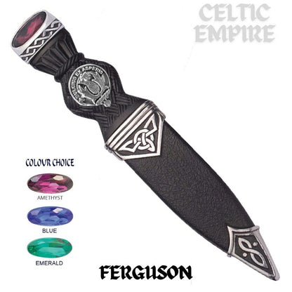 Ferguson Interlace Family Clan Crest Sgian Dubh, Scottish Knife