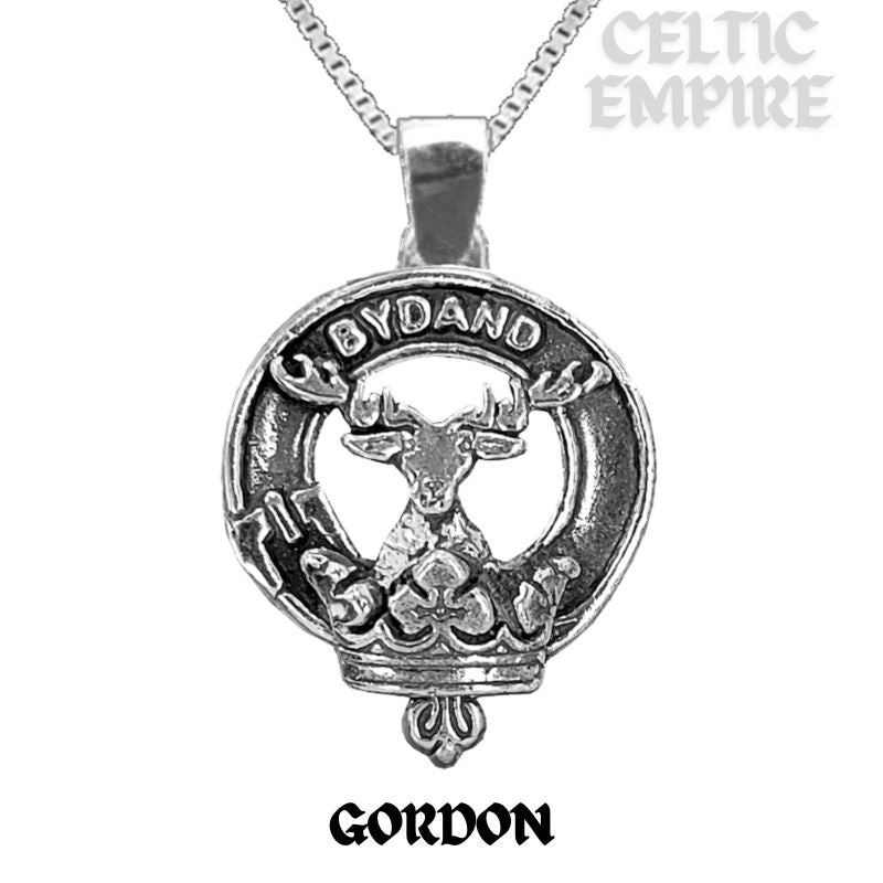 Gordon Large 1" Scottish Family Clan Crest Pendant - Sterling Silver