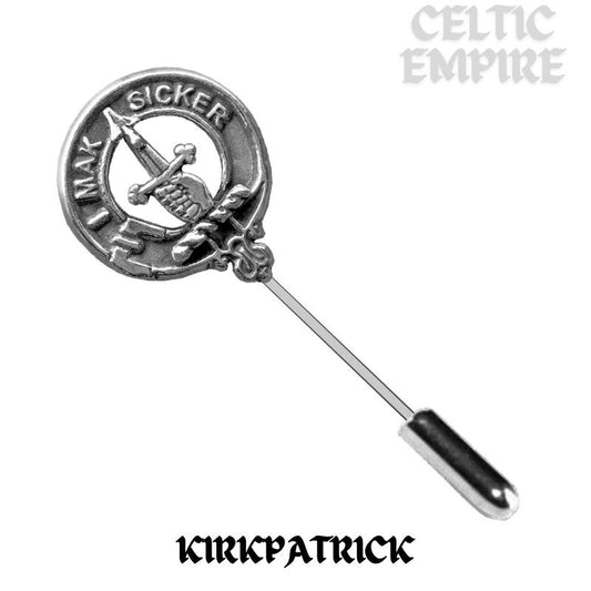 Kirkpatrick Family Clan Crest Stick or Cravat pin, Sterling Silver