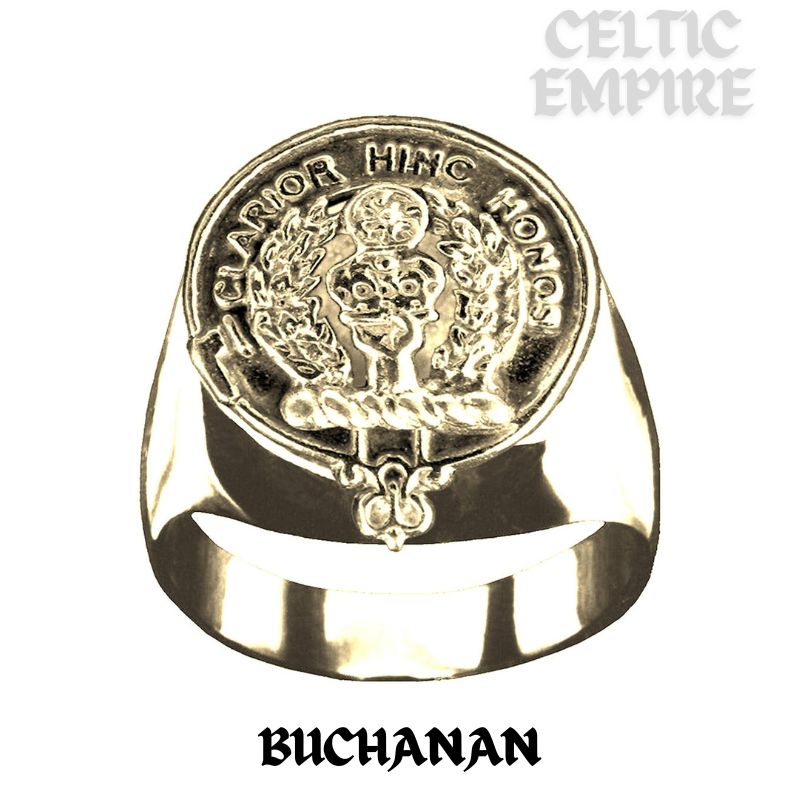 Buchanan Scottish Family Clan Crest Ring  ~  Sterling Silver and Karat Gold