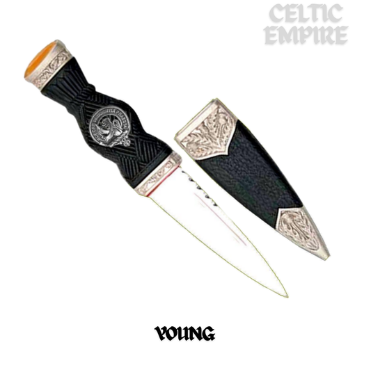 Young Family Clan Crest Sgian Dubh, Scottish Knife