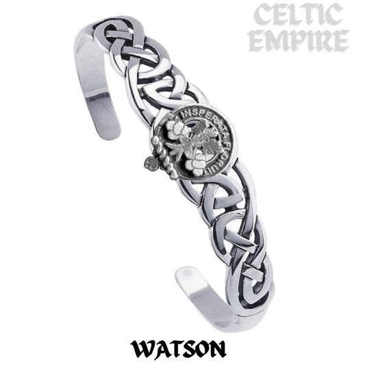 Watson Family Clan Crest Celtic Cuff Bracelet