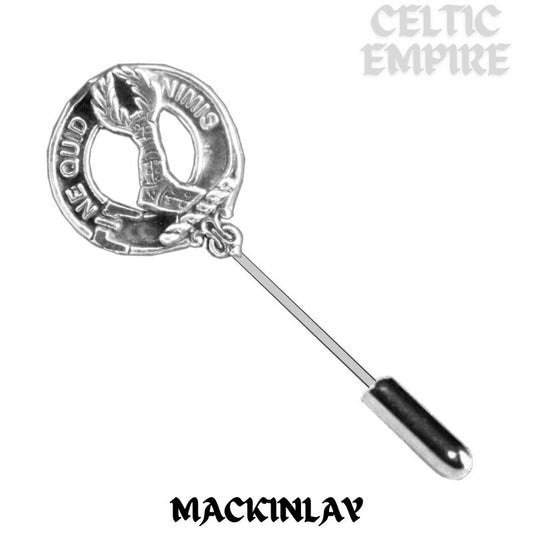 MacKinlay Family Clan Crest Stick or Cravat pin, Sterling Silver