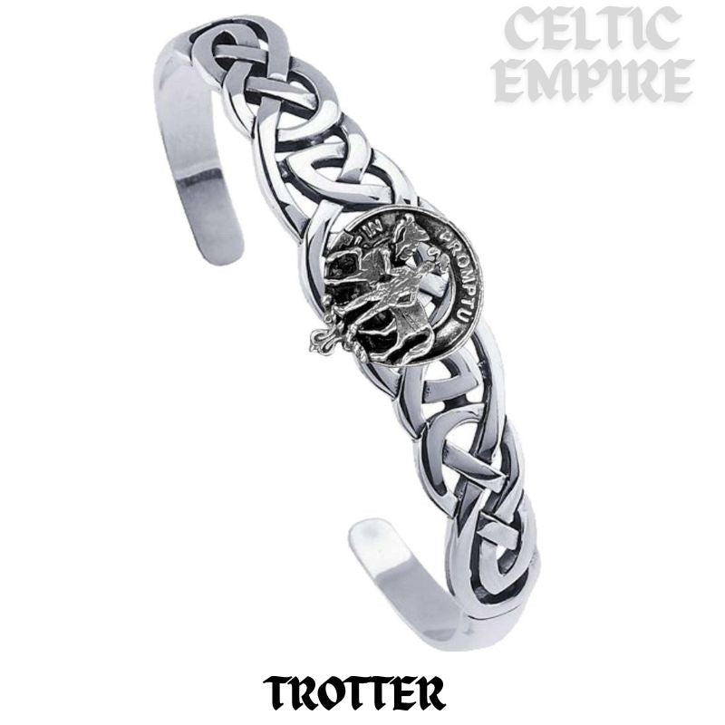 Trotter Family Clan Crest Celtic Cuff Bracelet