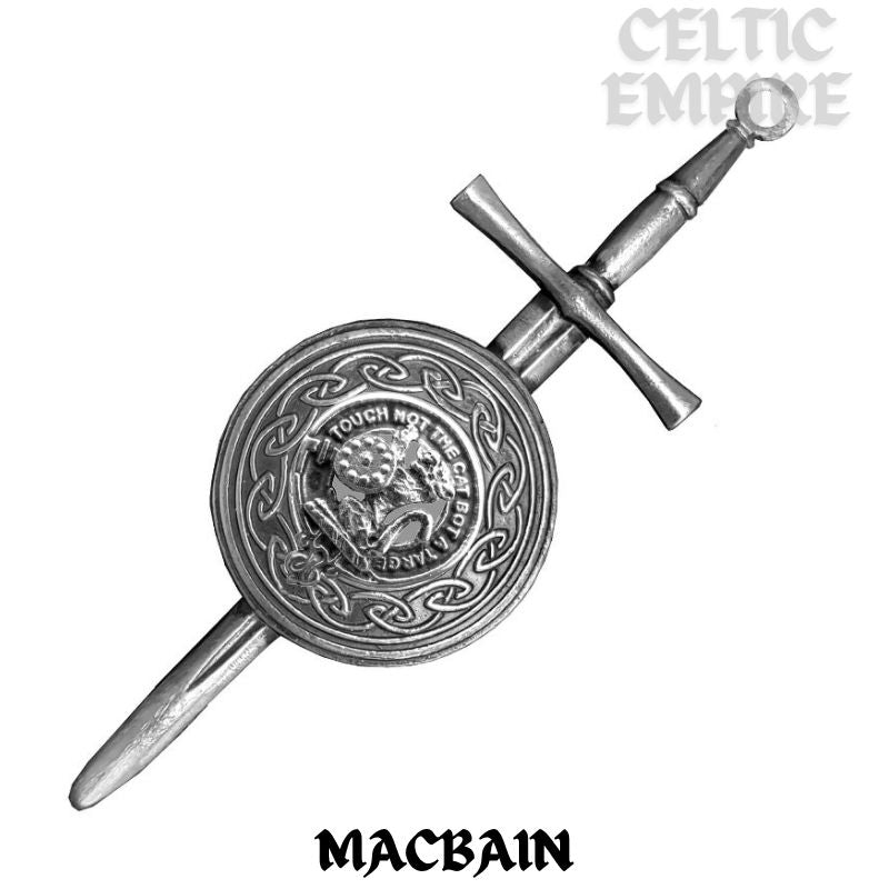 MacBain Scottish Family Clan Dirk Shield Kilt Pin
