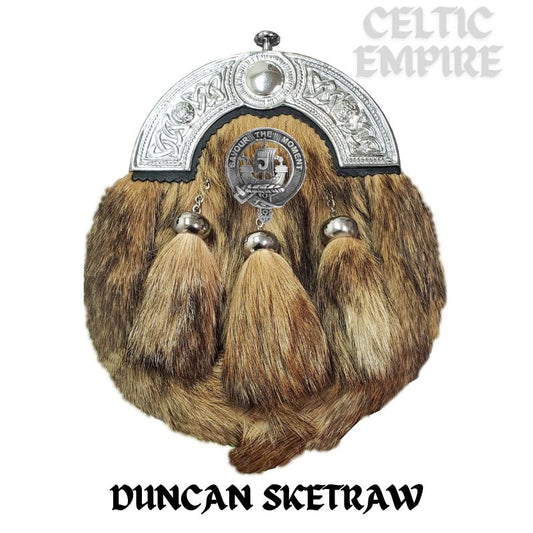 Duncan Sketraw Scottish Family Clan Crest Badge Dress Fur Sporran