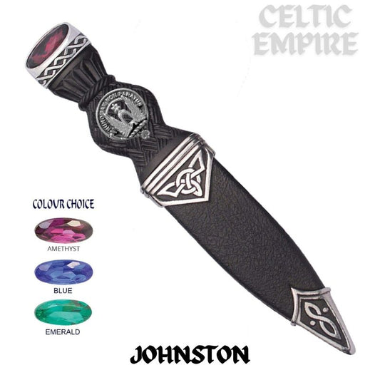 Johnston Interlace Family Clan Crest Sgian Dubh, Scottish Knife