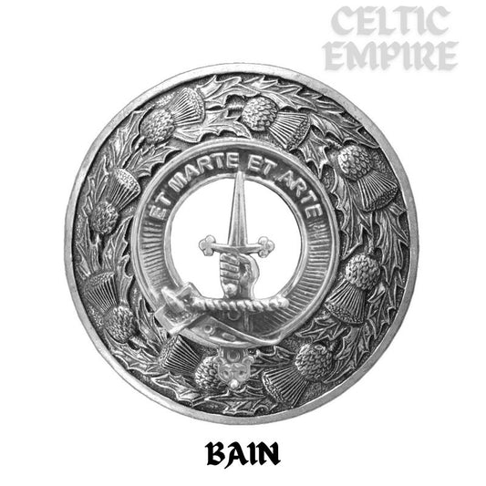 Bain Family Clan Badge Scottish Plaid Brooch