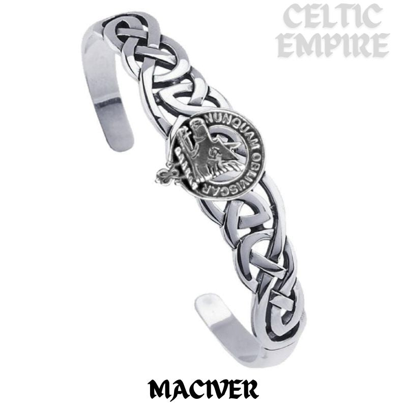 MacIver Family Clan Crest Celtic Cuff Bracelet