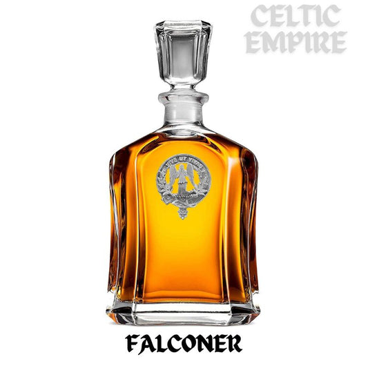 Falconer Family Clan Crest Badge Whiskey Decanter