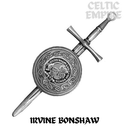 Irvine (Bonshaw) Scottish Family Clan Dirk Shield Kilt Pin