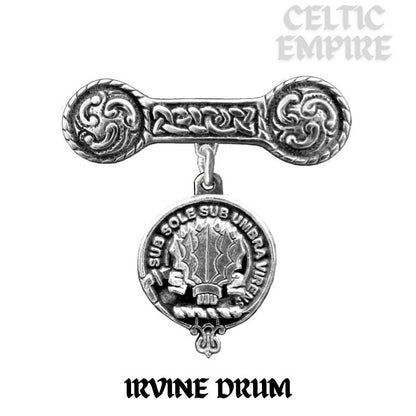 Irvine (Drum) Family Clan Crest Iona Bar Brooch - Sterling Silver